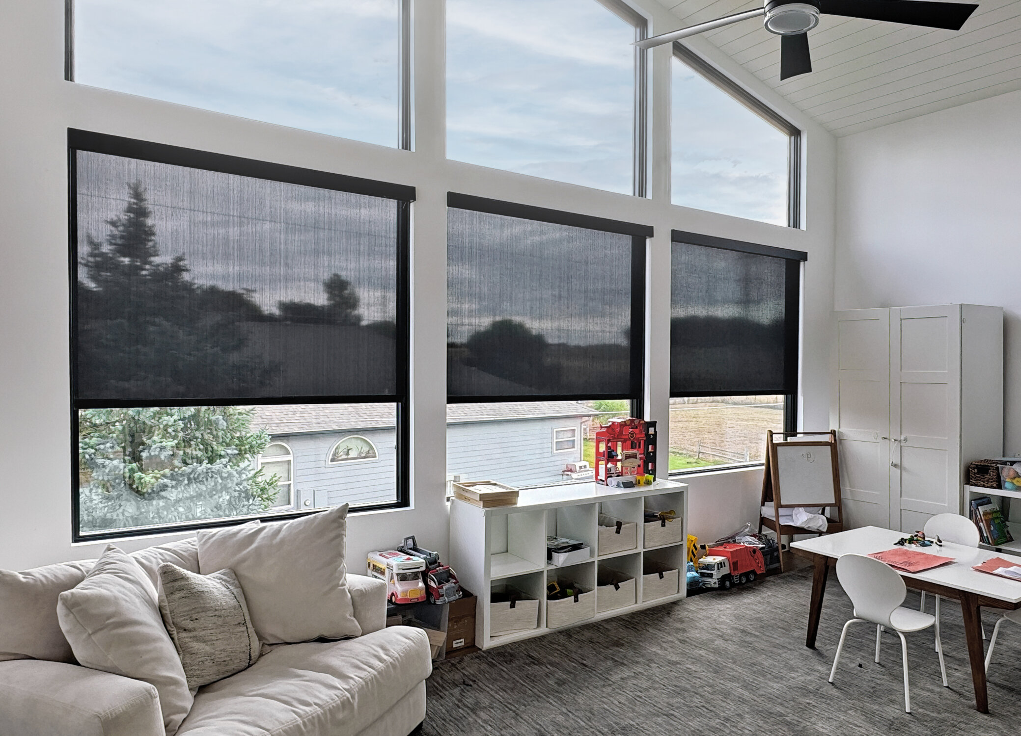Motorized exterior screens
